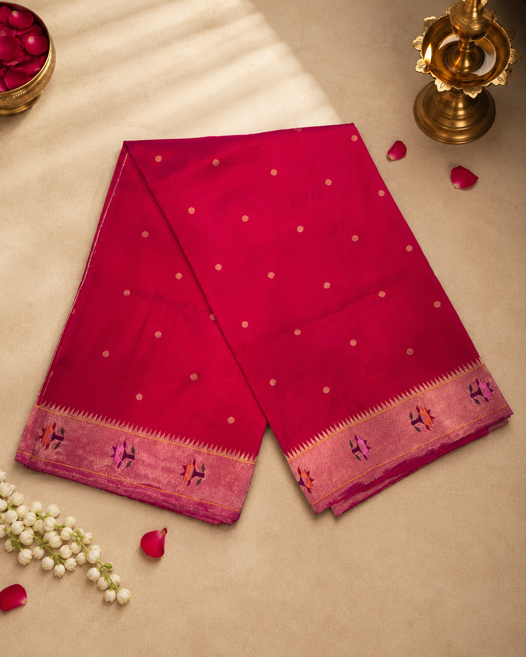 Paithani Brocade Aashawali gap Flower Border