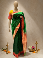 Handloom Muniya Brocade Paithani Designer Pallu