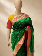 Handloom Muniya Brocade Paithani Designer Pallu