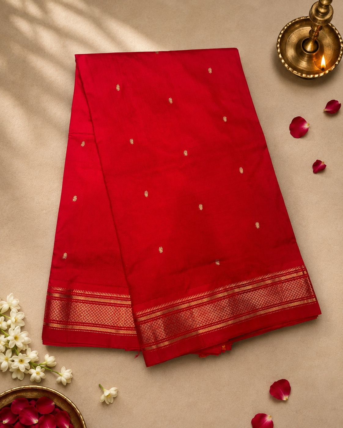 Handloom Traditional Pallu with Traditional Border