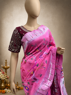 Paithani Brocade with All-Over Resham Work and Muniya Border