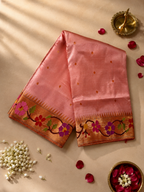 Paithani Brocade with Flower Border and Abstract Brocade Body