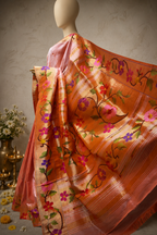 Paithani Brocade with Flower Border and Abstract Brocade Body