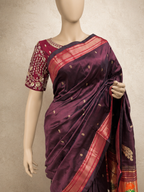 Traditional Border Paithani with Tissue Pallu and Shoulder Peacock