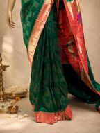 Paithani Muniya Brocade with Full-Body Lining, Checks and Fancy Pallu