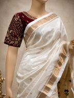 Traditional Paithani Border with Self Pallu and Non-Figurative Asawali Design