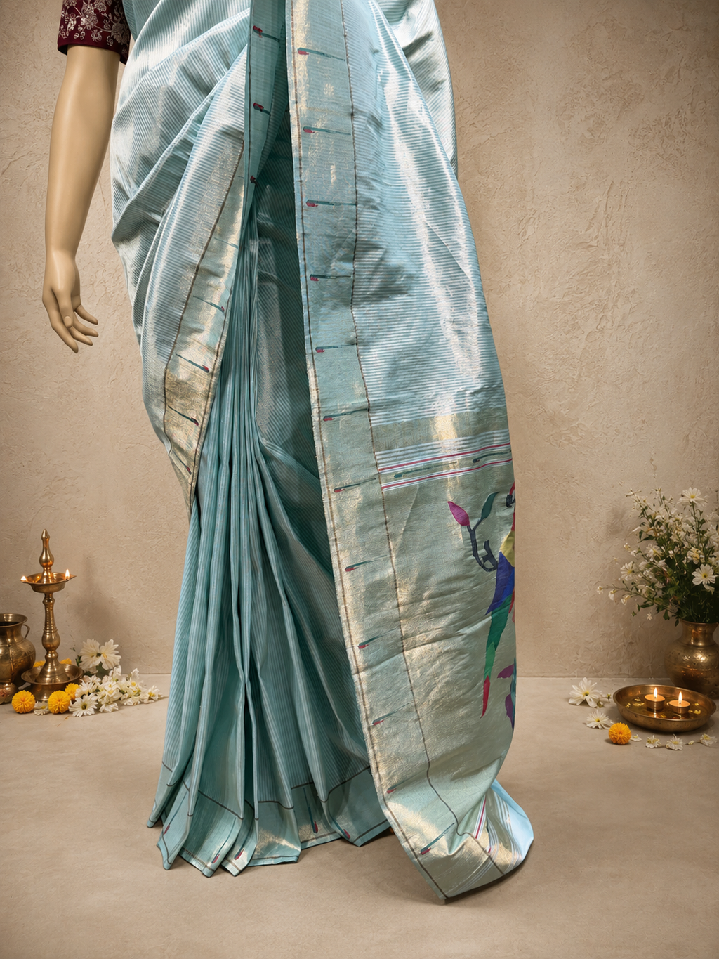 Handloom Paithani with Muniya Border, Full-Body Lining and Fancy Pallu