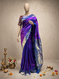 South Muniya Brocade Paithani in Pure Silk with All-Over Butti