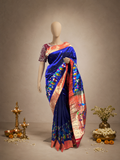 South Brocade Paithani with Muniya and Skirt Border and Fancy Pallu
