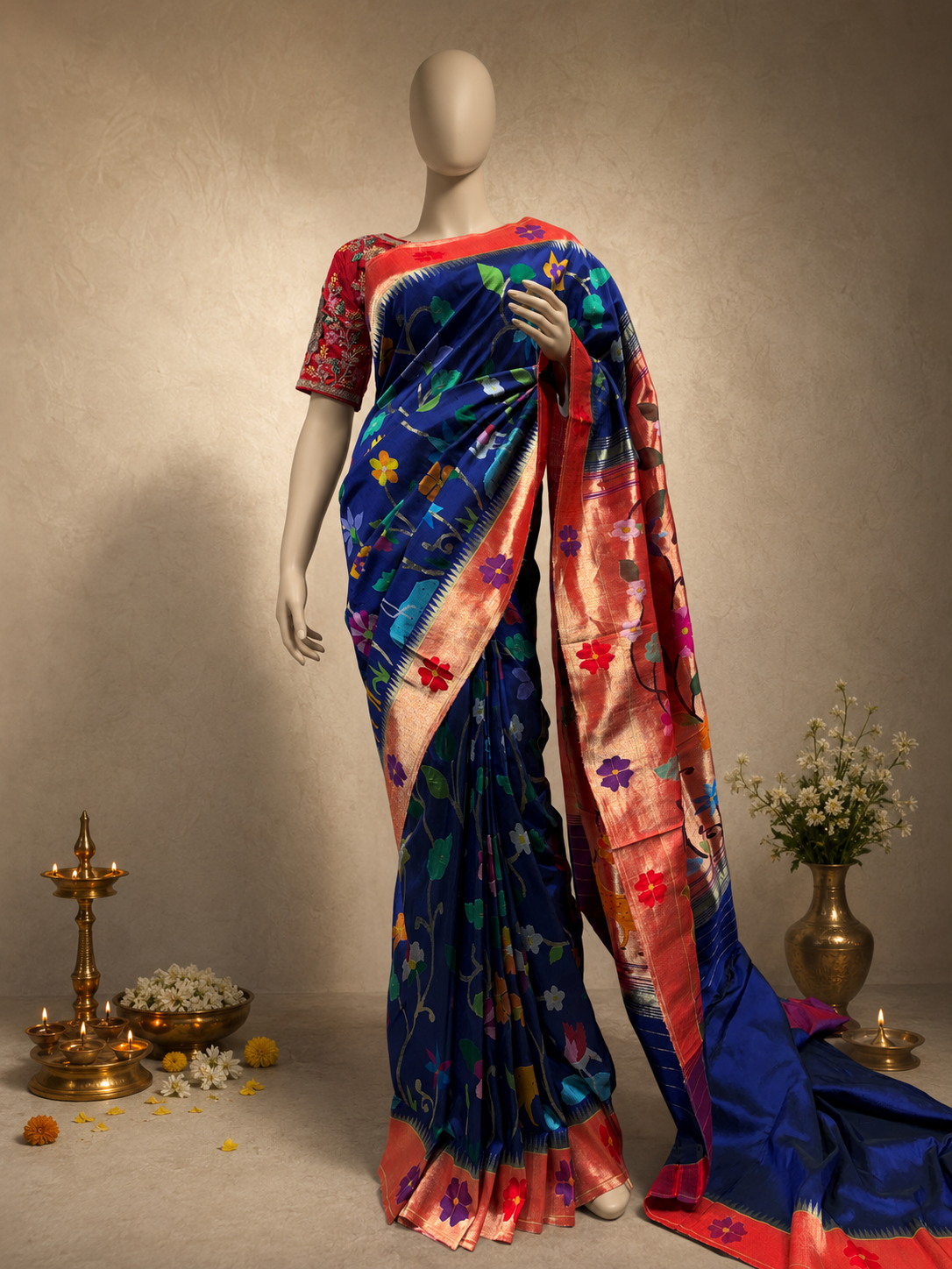 Resham All-over Flower Border with Body