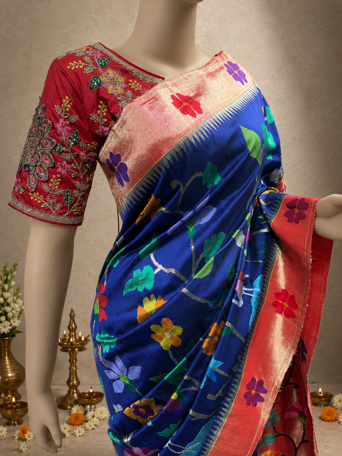 Resham All-over Flower Border with Body