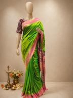 South Muniya Border Brocade Paithani with All-Over Butta and Fancy Pallu