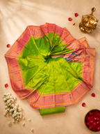 South Muniya Border Brocade Paithani with All-Over Butta and Fancy Pallu