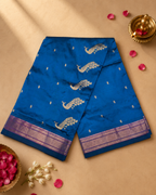 Traditional Border Paithani with Tissue Pallu and Shoulder Peacock