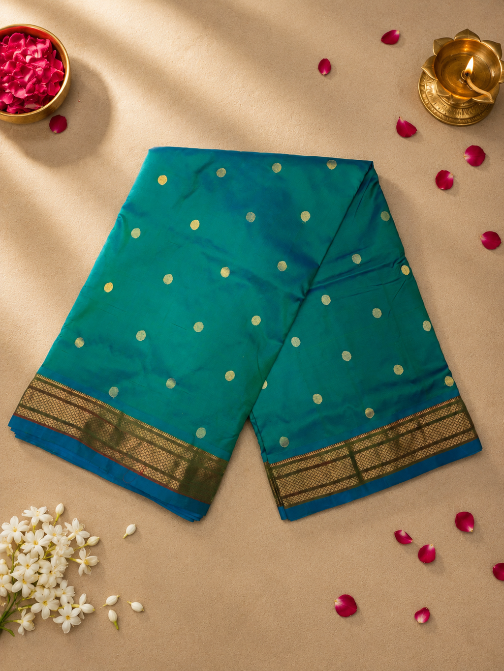 Traditional Paithani Border with Fancy Pallu