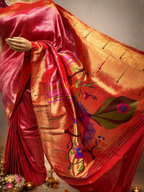 Handloom Single Muniya Brocade Paithani with Full-Body Lining and Fancy Pallu
