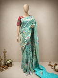 Paithani Brocade with All-Over Zari and Flower Border