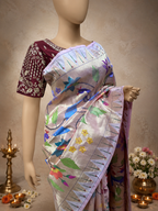 Paithani All-Over Brocade Zari with Temple and Muniya Border and Fancy Pallu