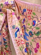 Paithani All-Over Brocade Zari with Temple and Muniya Border and Fancy Pallu