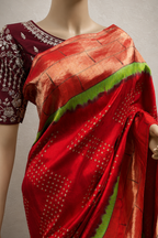 Paithani Brocade with Triple Muniya Border and Bandhani Fancy Pallu