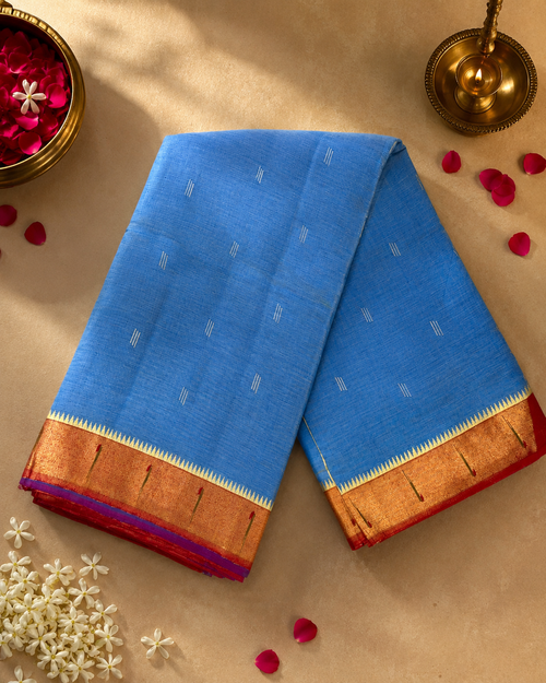 Cotton Muniya Brocade Paithani with Fancy Pallu