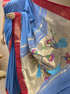Cotton Muniya Brocade Paithani with Fancy Pallu