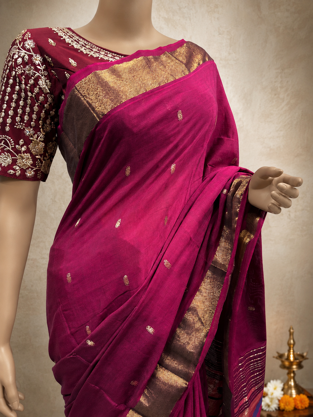 Cotton Paithani with Patta Border and Fancy Pallu