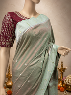 Cotton Self Muniya Border Brocade Paithani with Fancy Pallu