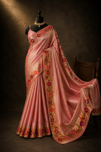 Handloom Brocade Paithani Border Flower