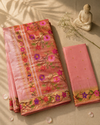 Handloom Brocade Paithani Border Flower