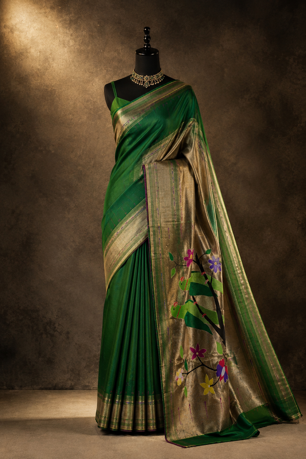 Single Muniya Brocade Handloom Paithani
