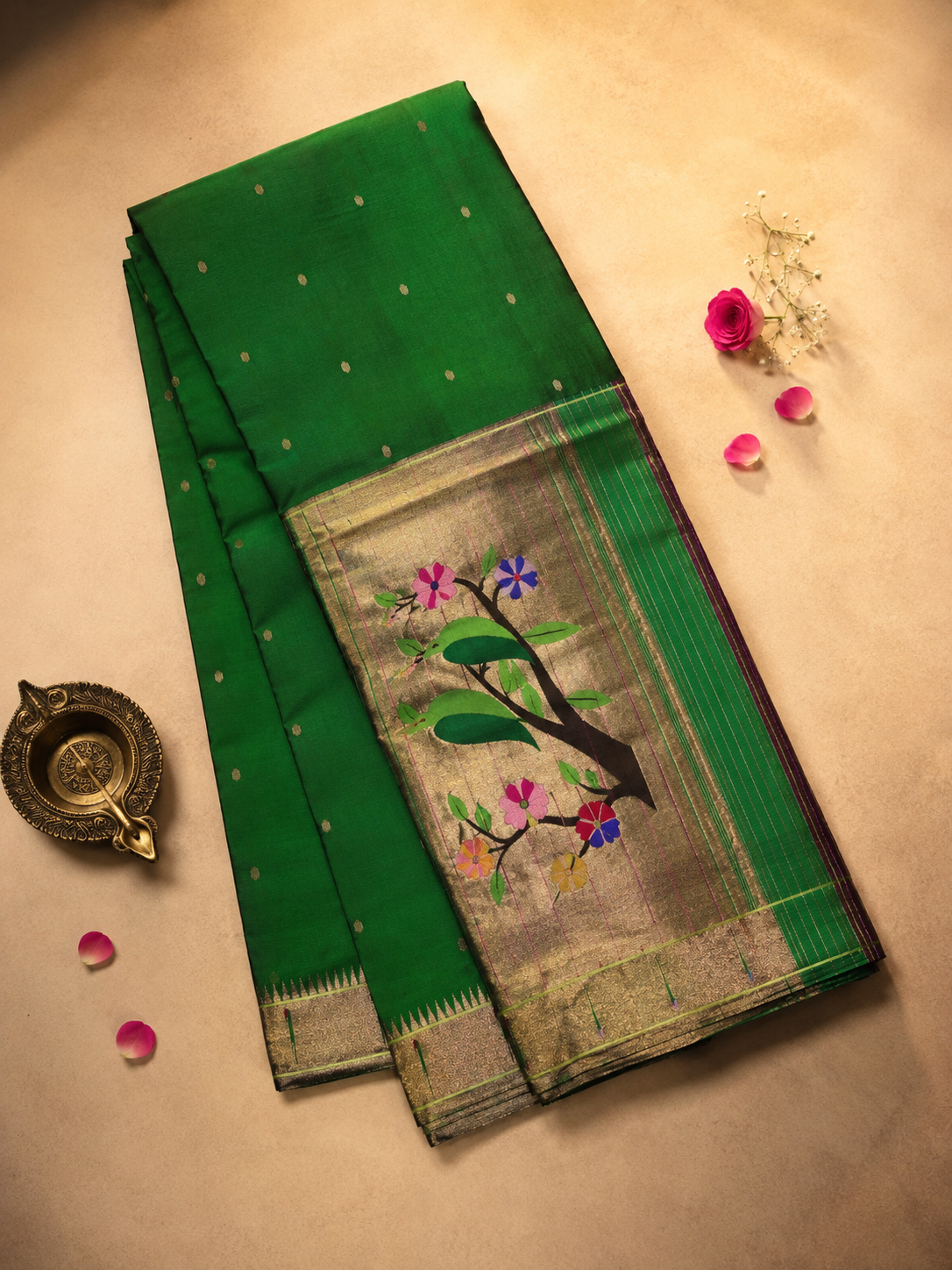Single Muniya Brocade Handloom Paithani