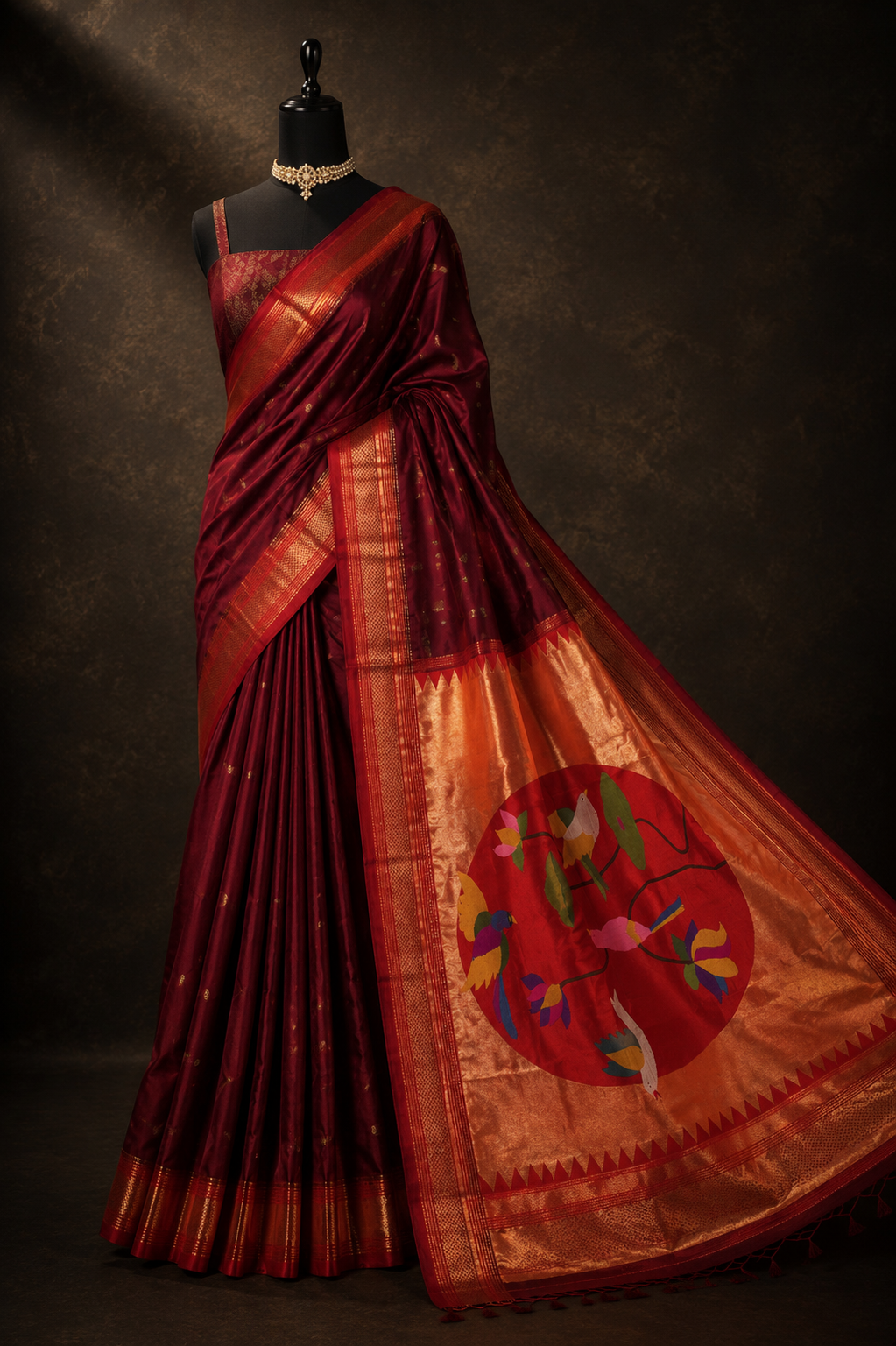 Traditional Border Fancy Pallu (Round)