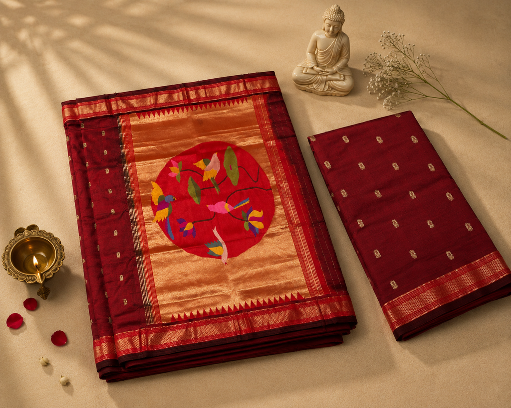 Traditional Border Fancy Pallu (Round)