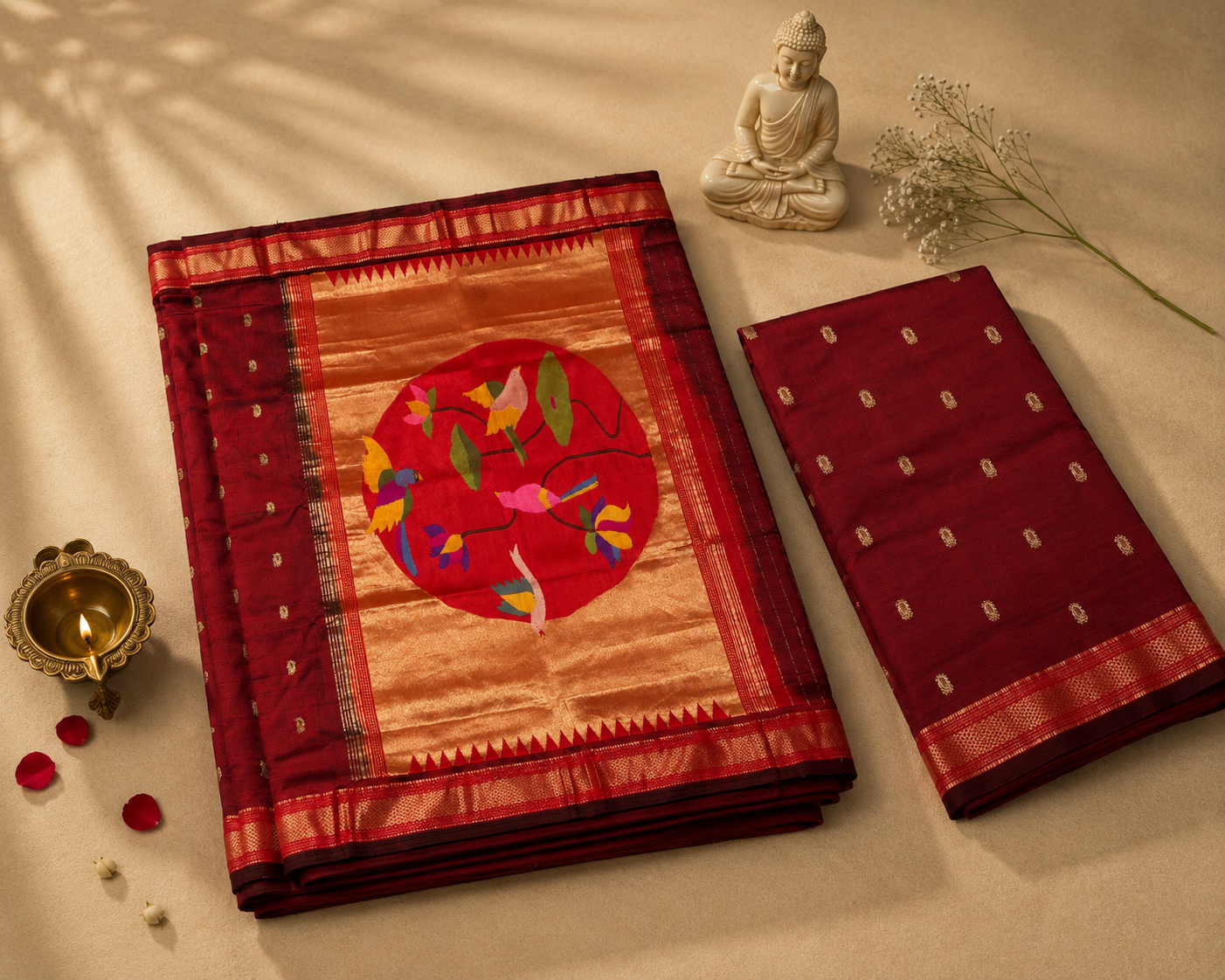 Traditional Border Fancy Pallu (Round)