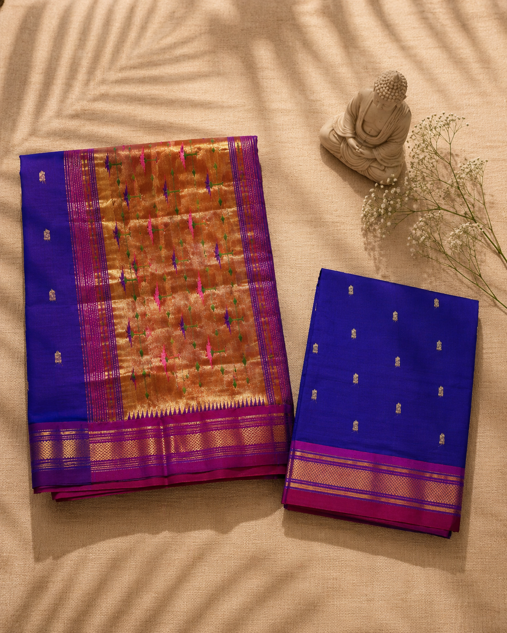 Traditional border Yeola Paithani Aashawali Flower Pallu