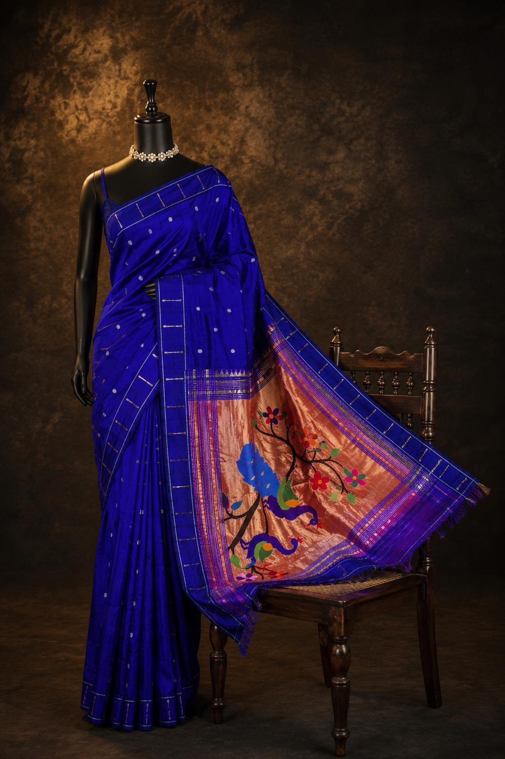 Traditional Handloom Paithani Self Color