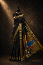 Traditional Yeola Paithani with Fancy Peacock Pallu