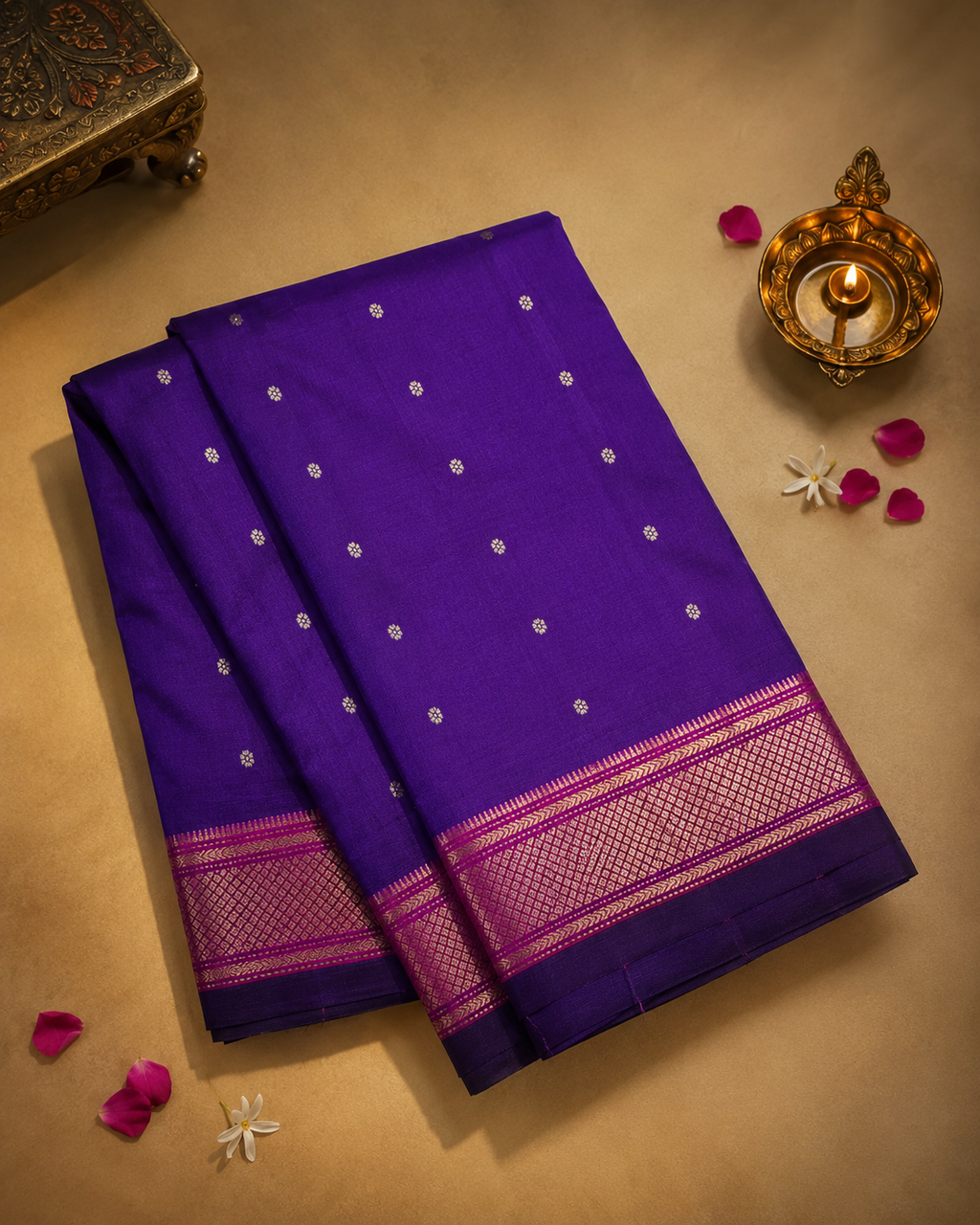 Traditional Yeola Paithani with Tawa Pallu