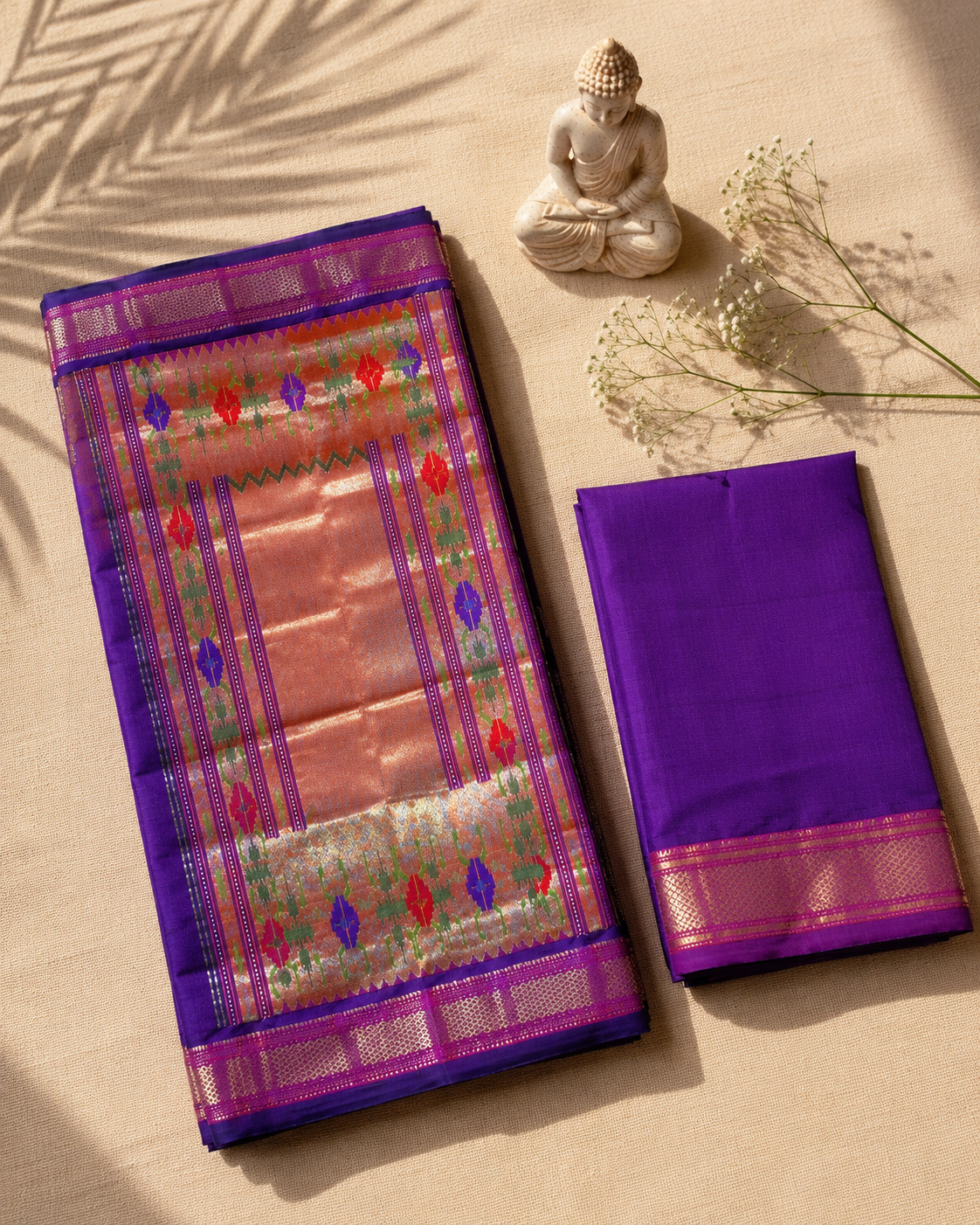 Traditional Yeola Paithani with Tawa Pallu