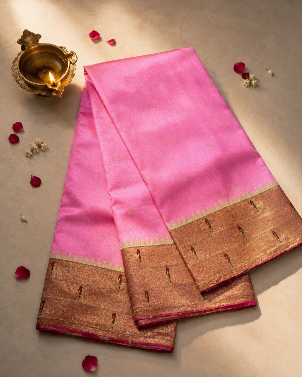 Triple Muniya Handloom Brocade Paithani