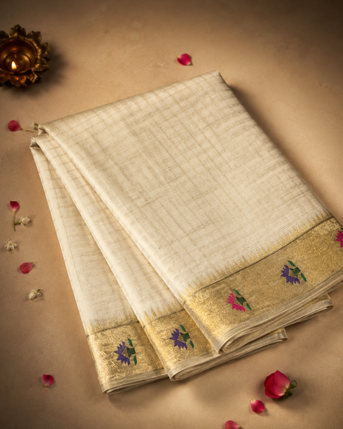 Aashawali Handloom Flower Gap Border
