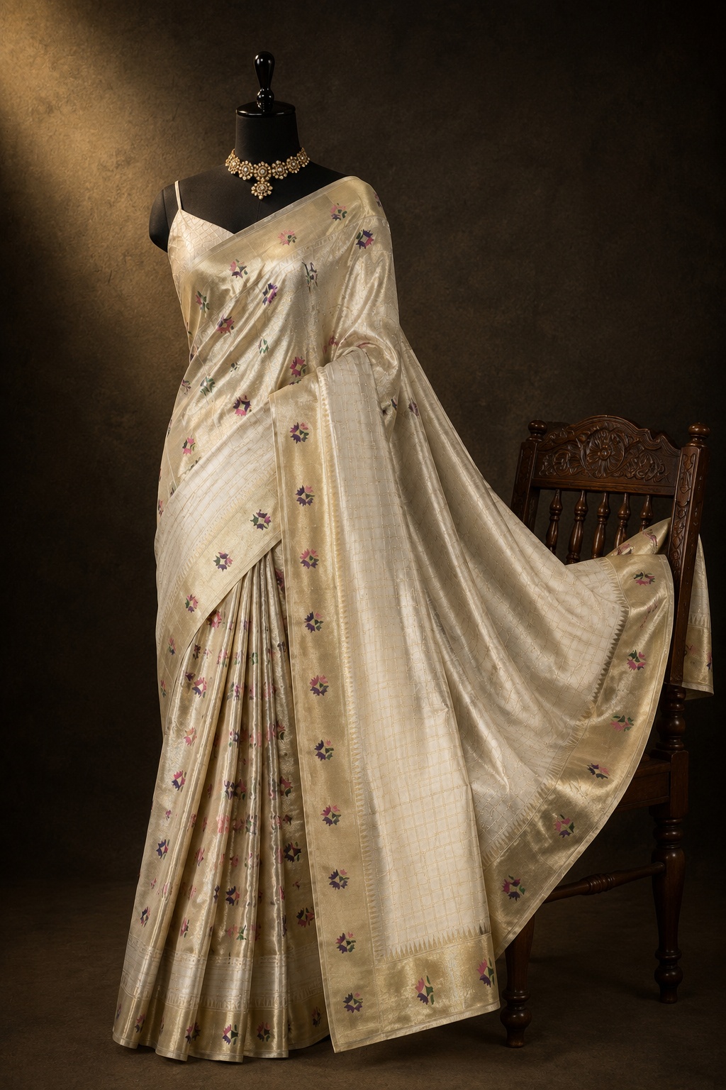 Aashawali Handloom Flower Gap Border