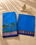 Yeola Traditional Border Handprint Fusion Saree