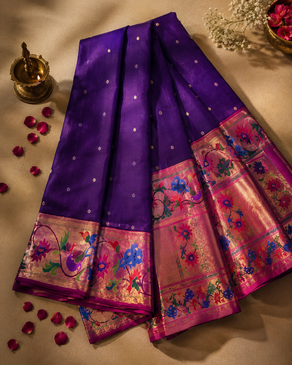 Hand + Machine Brocade Paithani