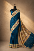 Pure Silk Lotus Border with Side Muniya Paithani
