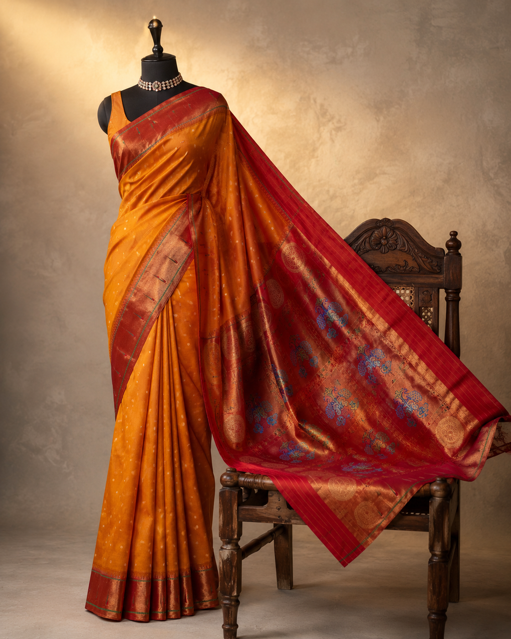 Silk Muniya Brocade Paithani
