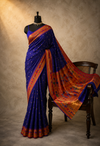 Silk Peacock Border Brocade Paithani