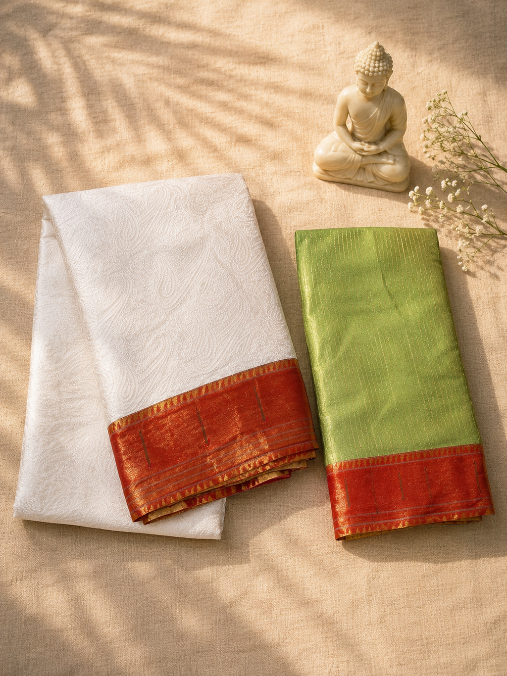 Muniya Border with Chikankari Work with Fancy Pallu