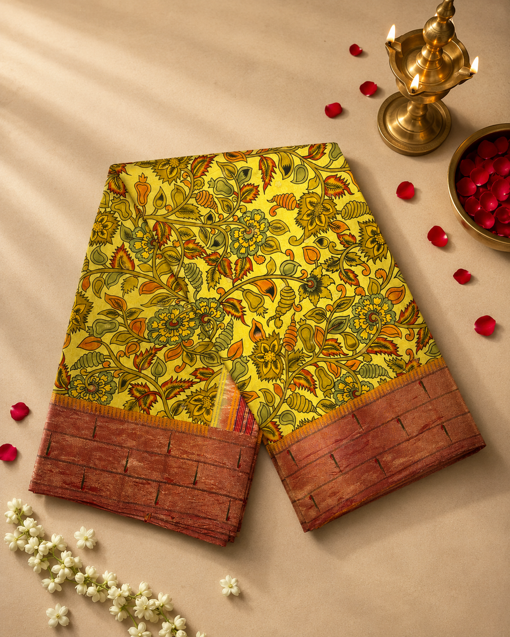 Handloom Triple Muniya Kalamkari Digital Print